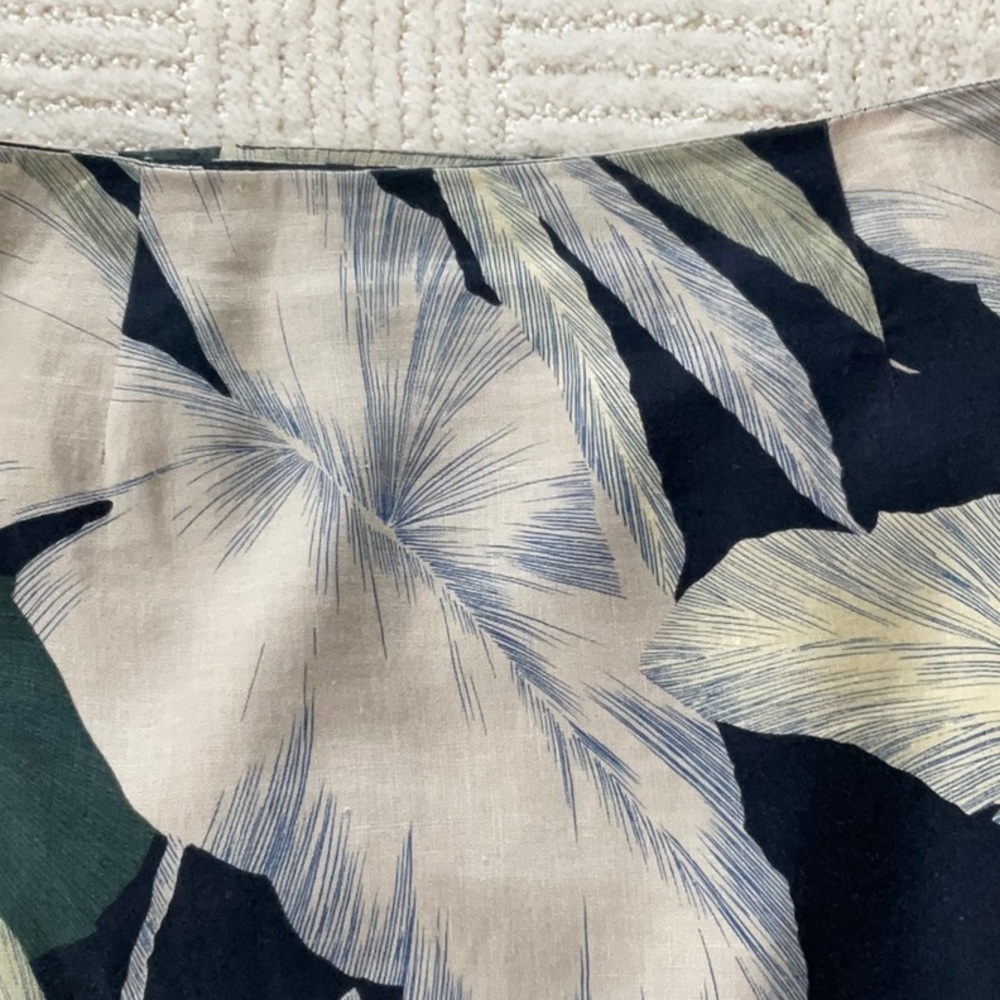Vintage JNY Tropical Print Linen Wrap Skirt - Picture 5 of 9